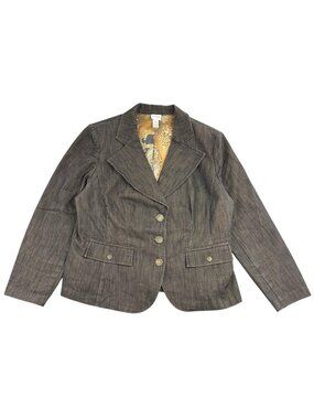 Vintage 90s Venezia Dark Brown Denim Blazer
